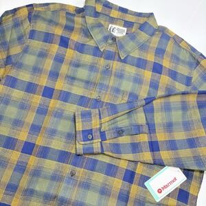 Marmot Mountain Works Fairfax Flannel Shirt XXL 2TG Plaid Lightweight NWT